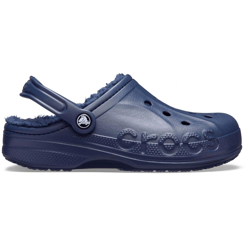 Navy Women's Crocs Baya Lined Clogs | NZ 0100CTVE